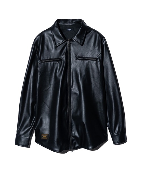 glamb グラム Synth Leather Shirt シンセレザーシャツ 送料無料 atftps glamb（グラム） シャツ Synth Leather Shirt / シンセレザーシャツ