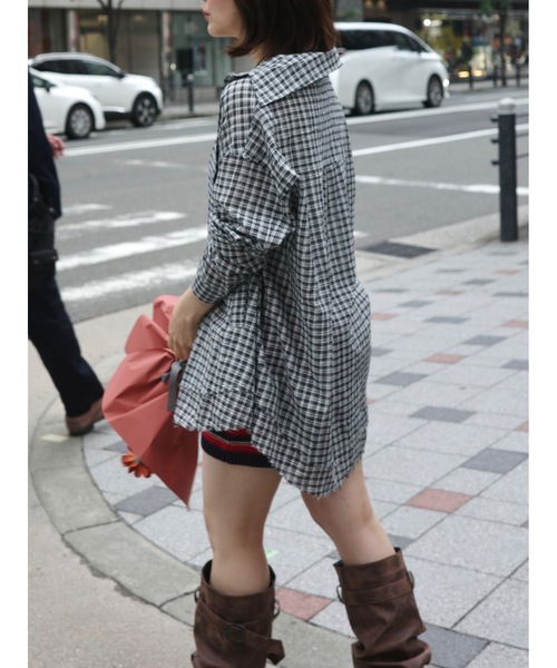 ブラウス シャツ frayline check shirt レディース