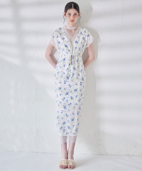 etre loin（エトルワン） ワンピース Lace trimming flower dress