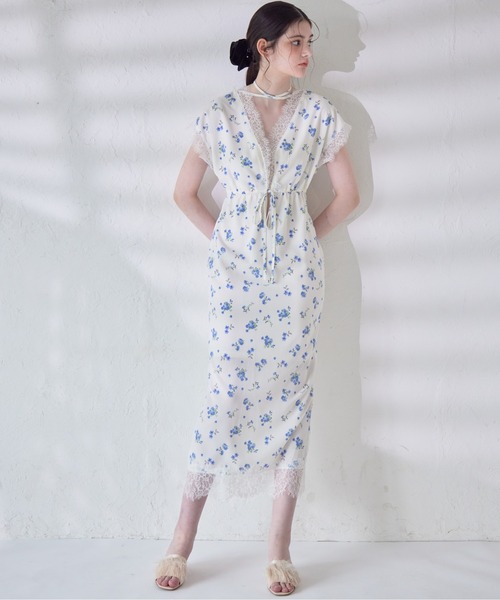 etre loin（エトルワン） ワンピース Lace trimming flower dress