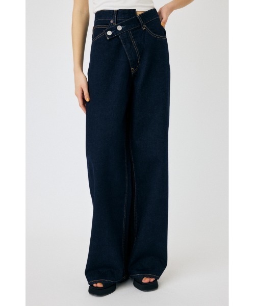 moussymvsflareデニム MOUSSY moussy SIDELINEWIDELEGデニム ブルー -ファッション通販