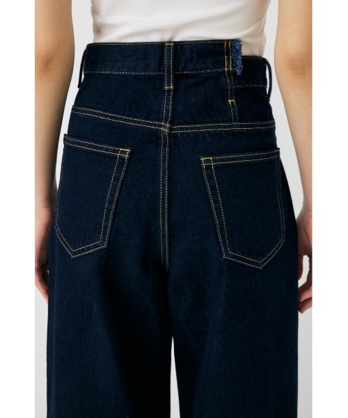 MOUSSY クロスウエストワイドストレートデニム ダークブルー CROSS WAIST WIDE STRAIGHT/クロスウエストワイドストレート