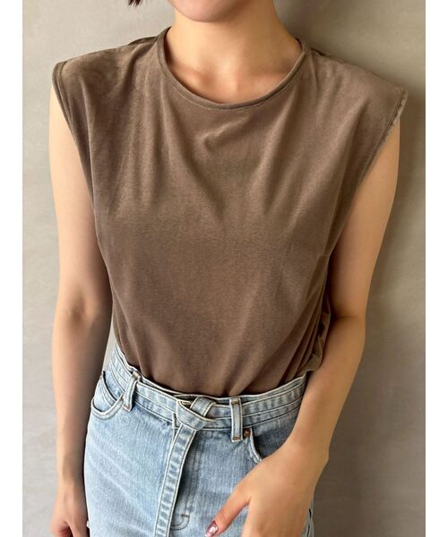 lagunamoonノースリーブトップス LAGUNAMOON tシャツ ベロアノースリーブトップス レディース