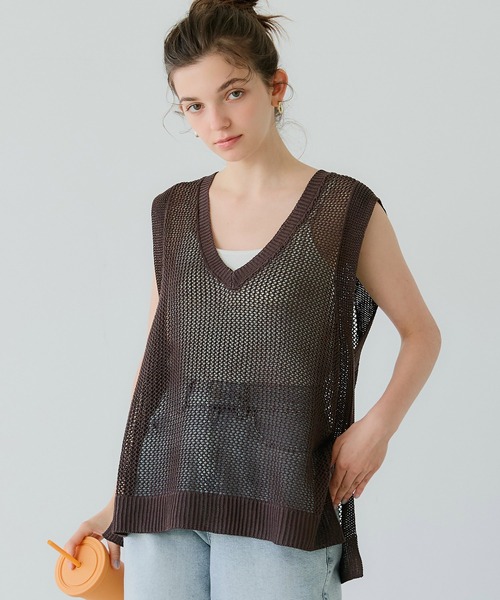 トップス no collar deep v neck ponte tops B_028136ca-4c48-4172-8657-