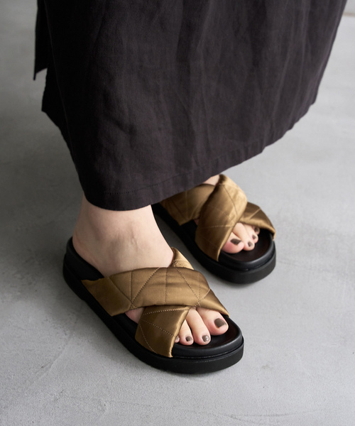 「LE TALON」 フラットサンダル X-LARGE ブラック×ブラック レディース_画像9