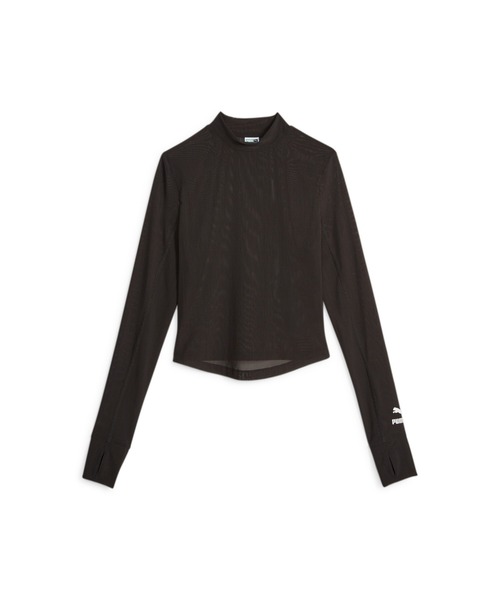「PUMA」 長(zhǎng)袖カットソー LARGE ブラック レディース
