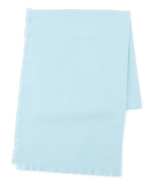 新品未使用タグ付き★ミクシック　カシミヤ　フリンジストール　ブルー　レザー 新品未使用タグ付き☆ミクシックカシミヤフリンジストールブルー