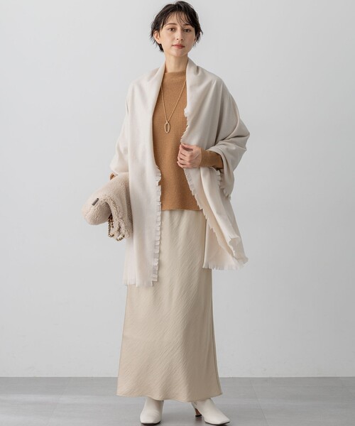 23区（ニジュウサンク） ストール マフラー ピュアカシミヤ フリンジ