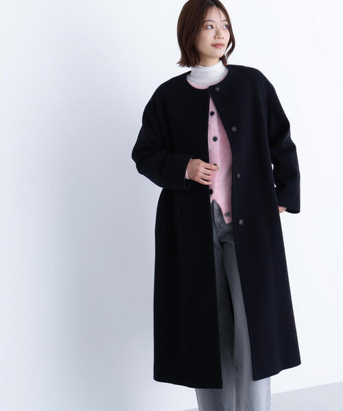 NATURAL BEAUTY BASIC ノーカラーコート コート フォルムノー
