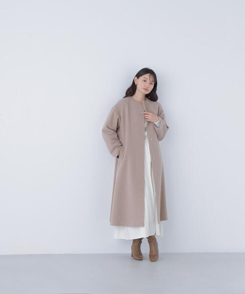 NATURAL BEAUTY BASIC ノーカラーコート コート フォルムノー