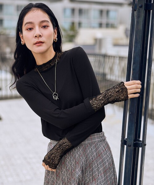 シアーコンビDRニット AZUL BY MOUSSY | シアーコンビフレアスリーブニット (ニット ) |SHEL