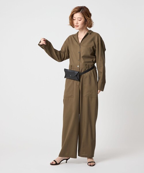 conte オールインワン 「conte」オープンカラー オールインワン