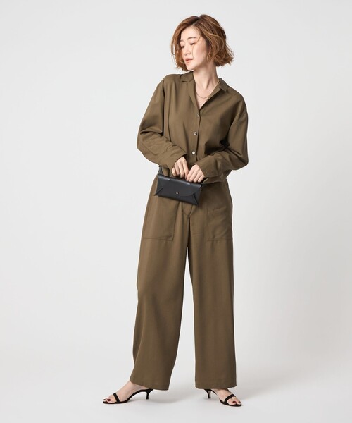 conte オールインワン 「conte」オープンカラー オールインワン