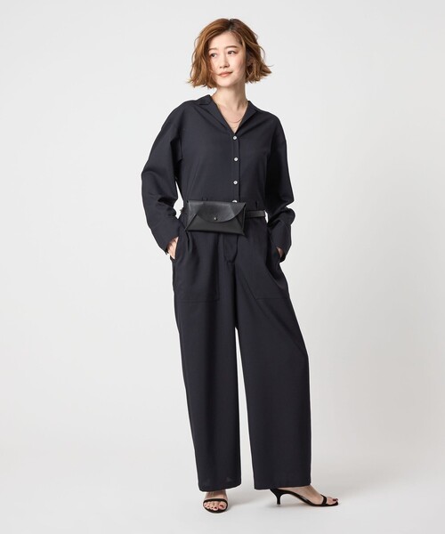 conte オールインワン 「conte」オープンカラー オールインワン