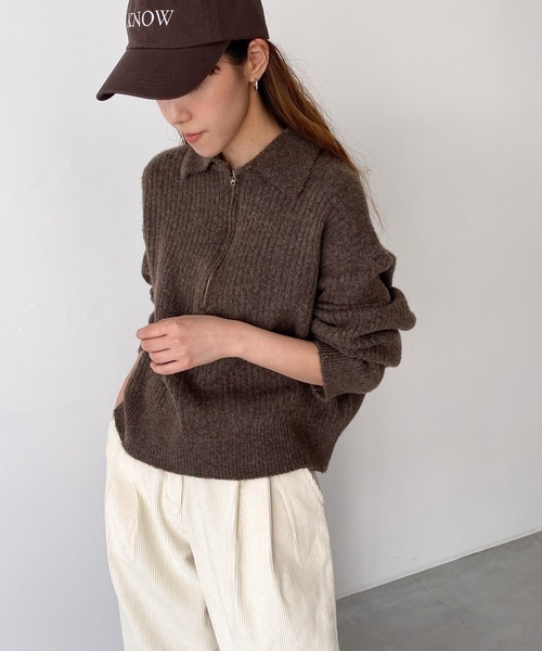 「CANAL JEAN」 「El mar」長袖ニット ONE SIZE グレー レディース_画像6