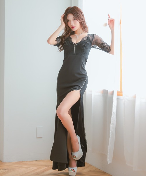 Tika（ティカ） ドレス キャバドレス ロング タイト 谷間 大きいサイズ