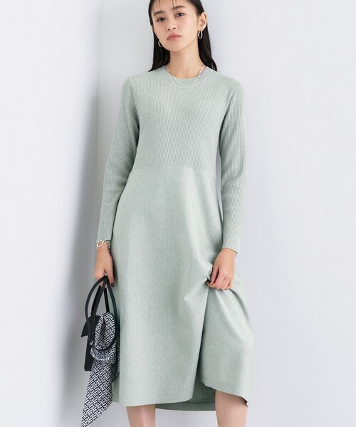 INDIVI（インディヴィ） ワンピース 「洗える／きれいめ」フレアニット