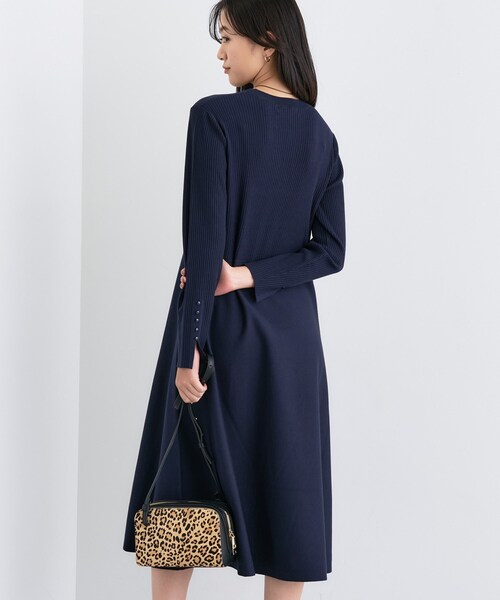 INDIVI（インディヴィ） ワンピース 「洗える／きれいめ」フレアニット