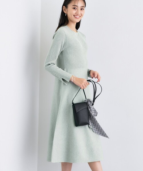 INDIVI（インディヴィ） ワンピース 「洗える／きれいめ」フレアニット