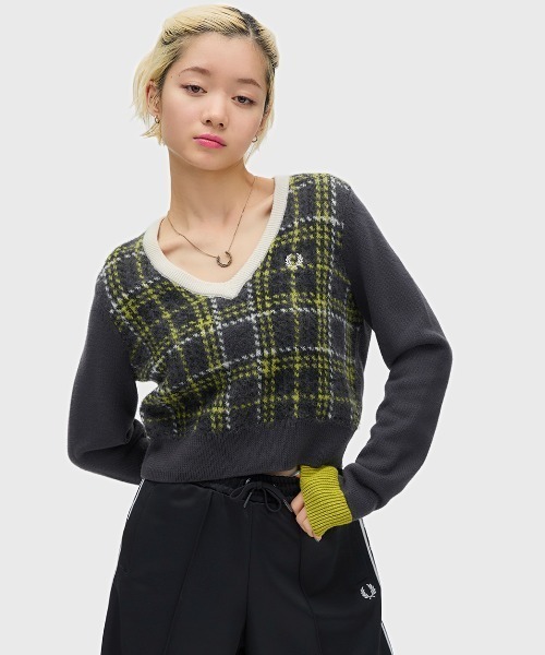 FRED PERRY（フレッドペリー） ニット セーター Tartan Panel Jumper