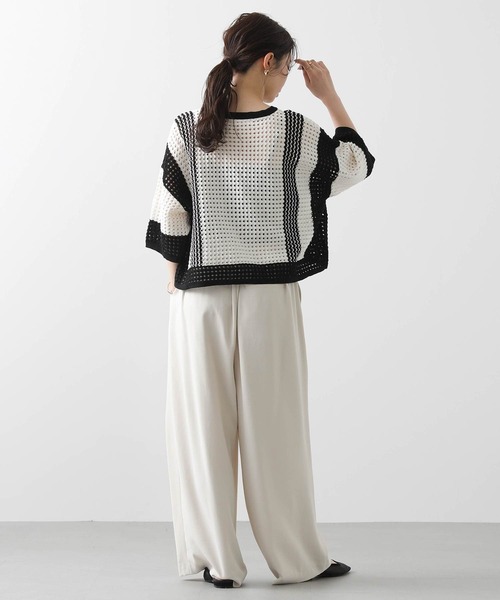 「Gready Brilliant」 「QTUME」半袖ニット FREE オフホワイト レディース_画像5