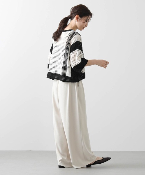 「Gready Brilliant」 「QTUME」半袖ニット FREE オフホワイト レディース_画像6