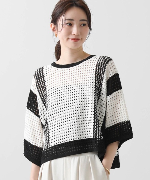 「Gready Brilliant」 「QTUME」半袖ニット FREE オフホワイト レディース_画像8