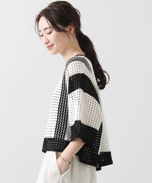 「Gready Brilliant」 「QTUME」半袖ニット FREE オフホワイト レディース_画像9