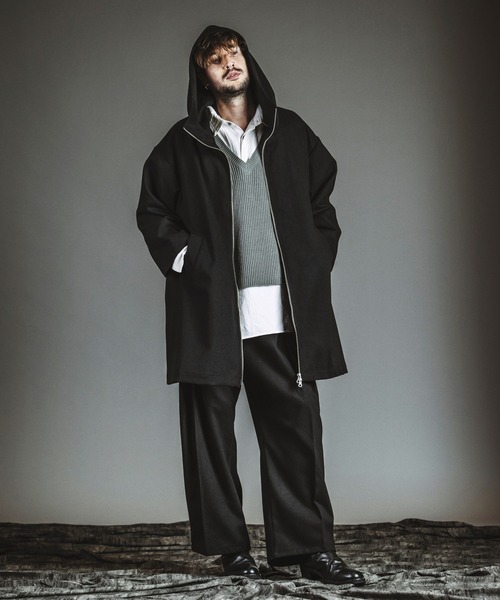 NO ID.（ノーアイディー） シャツ 「NO ID.」Docking Knit Big Shirt