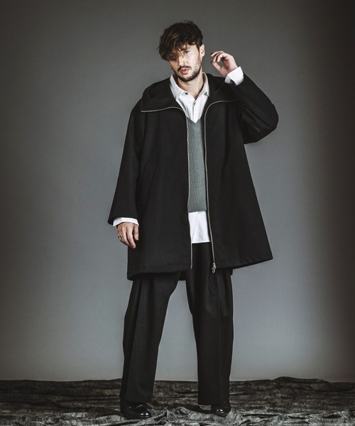 NO ID.（ノーアイディー） シャツ 「NO ID.」Docking Knit Big Shirt