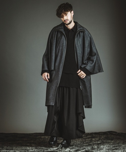 NO ID.（ノーアイディー） シャツ 「NO ID.」Docking Knit Big Shirt