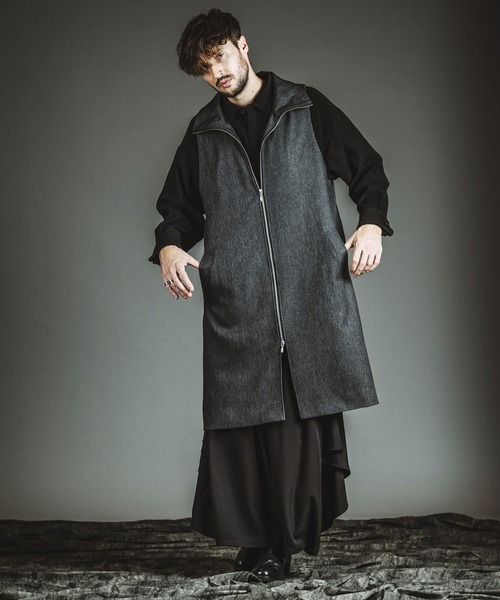 NO ID.（ノーアイディー） シャツ 「NO ID.」Docking Knit Big Shirt