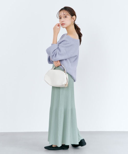 ニット セーター フォックスアンゴラ2wayネックニット 「低身長・小柄