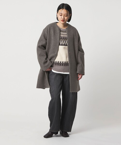 A Day in the Life ブークレ メルトン キーネックコート ブークレ メルトン キーネックコート ＜A DAY IN THE LIFE
