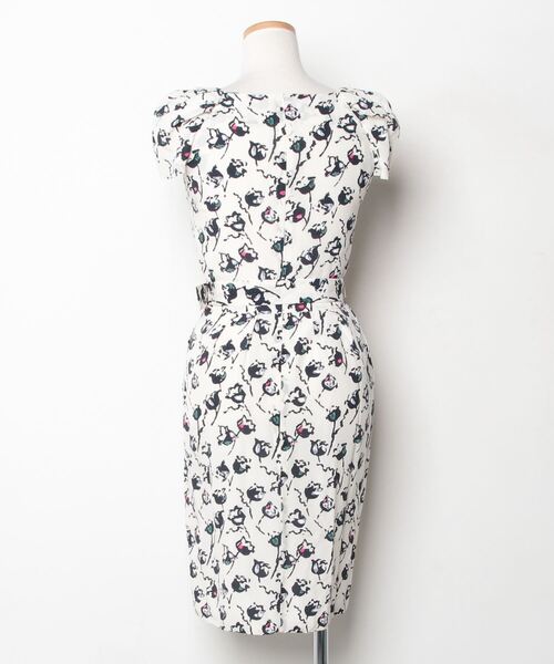 「AMBALI」 花柄半袖ワンピース 36 ホワイト レディース_画像2