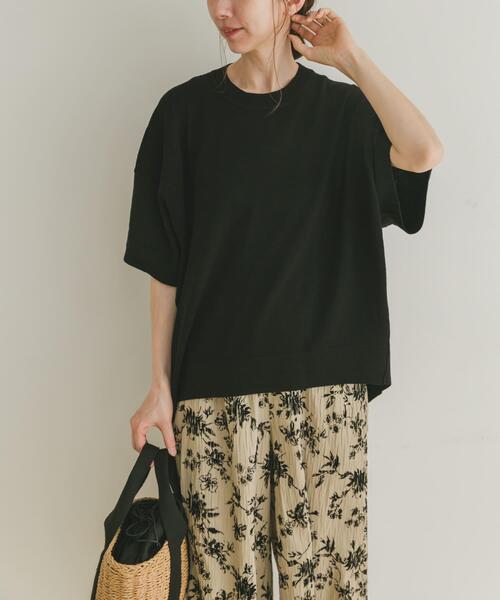 「ITEMS URBANRESEARCH」 半袖ニット FREE チャコールグレー レディース_画像3