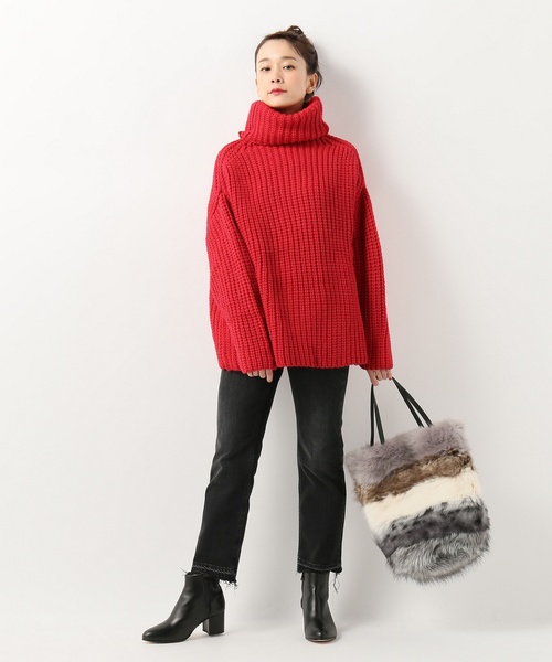 「James Charlotte」 タートルネックニット 36 ベージュ レディース_画像5