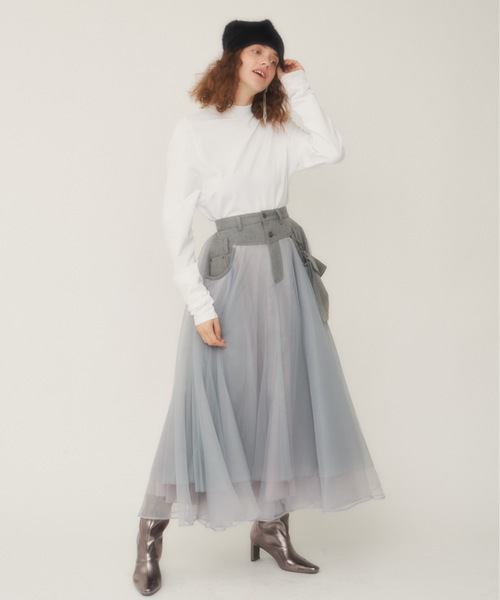 「LA BELLE ETUDE」 スカート 1 ホワイト レディース_画像6