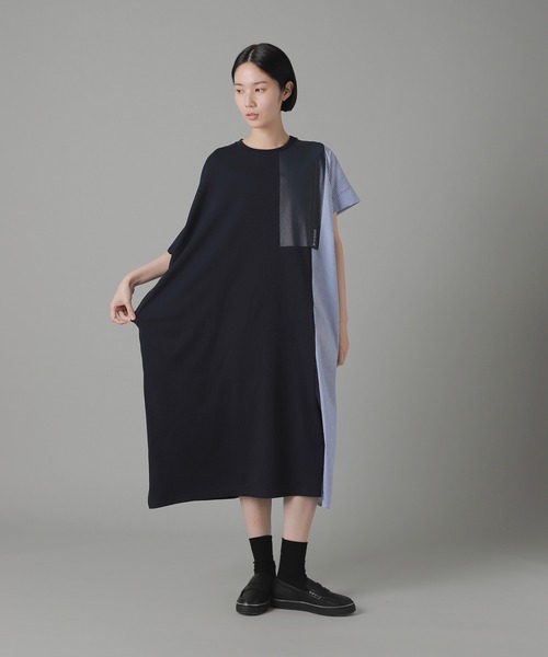 「ZUCCa」 半袖ワンピース M size ネイビー レディースの画像