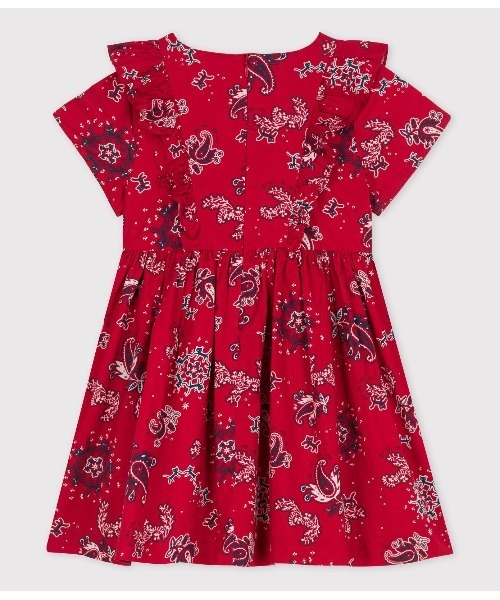 「PETIT BATEAU」 「KIDS」半袖ワンピース 110cm レッド キッズ_画像3