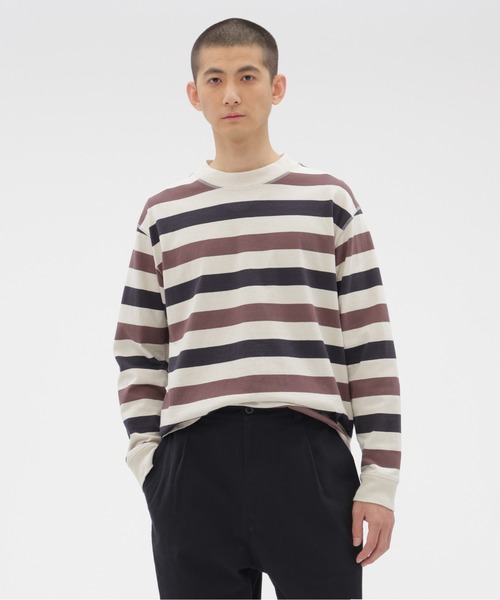 MHL.（エムエイチエル） tシャツ THREE COLOUR BLOCK STRIPE TOP