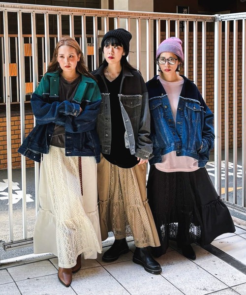 niko and…（ニコアンド） デニムジャケット FREE グレー レディース