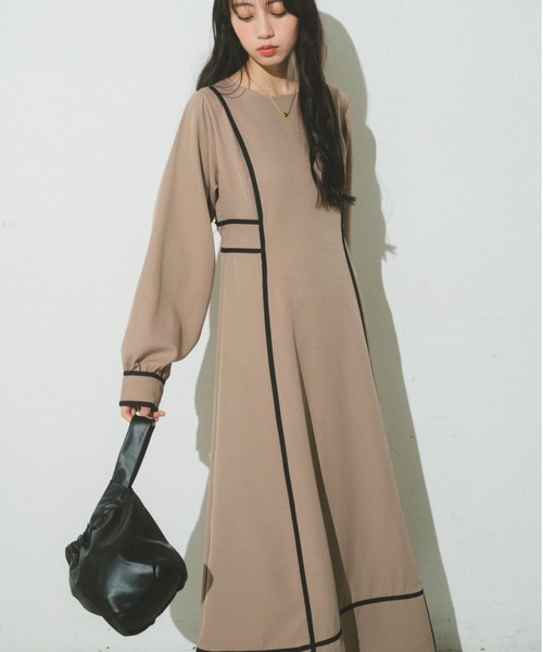 「VANNIE U」 長袖ワンピース FREE ベージュ レディース_画像3
