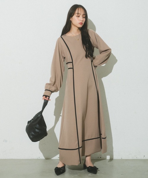 「VANNIE U」 長袖ワンピース FREE ベージュ レディース_画像5