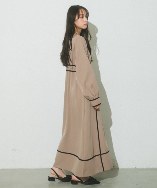 「VANNIE U」 長袖ワンピース FREE ベージュ レディース_画像7