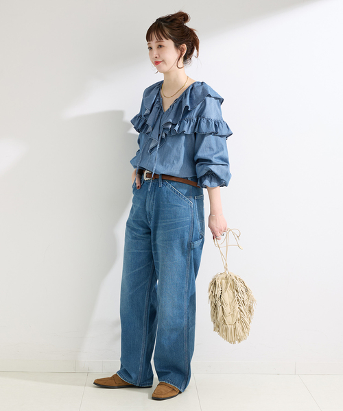 A.P.Cアーペーセーデニムフリルブラウスシャツ38 A.P.C. | ブラウス / シャツの商品一覧 | A.P.C. | アー・ペー・セー