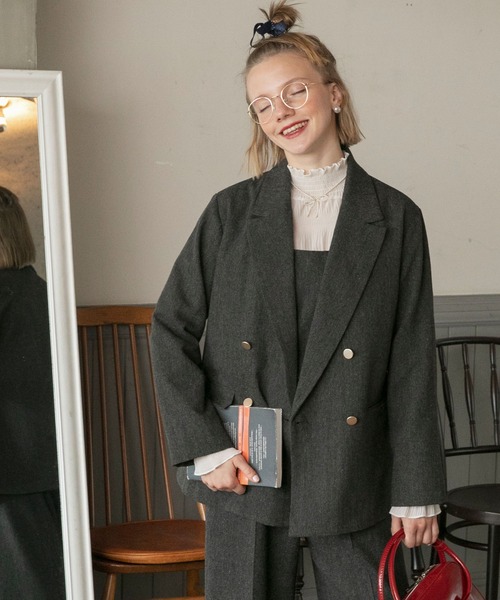 「BONLECILL noir」 テーラードジャケット S-M ブラウン レディース_画像4