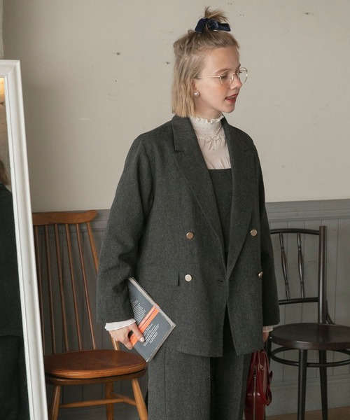 「BONLECILL noir」 テーラードジャケット S-M ブラウン レディース_画像6