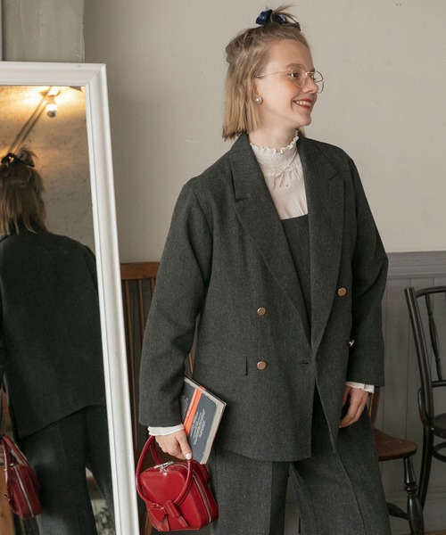 「BONLECILL noir」 テーラードジャケット S-M ブラウン レディース_画像8