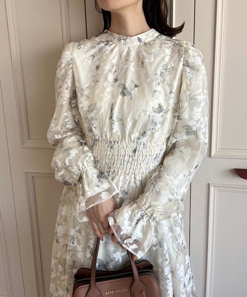 [one after another NICE CLAUP] длинный рукав One-piece FREE бежевый женский 